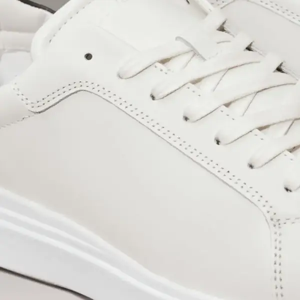 Calvin Klein - Ανδρικά Sneakers Low Top Lace Up Lth HM0HM01016-0K9 Λευκό HM0HM01016-0K9