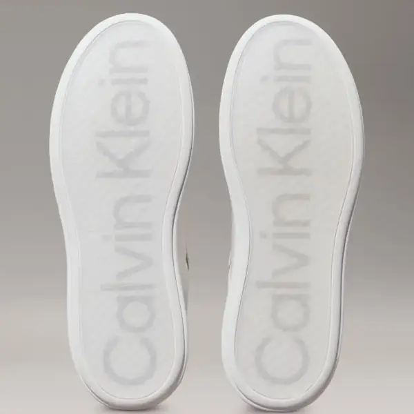 Calvin Klein - Ανδρικά Sneakers Low Top Lace Up Lth HM0HM01016-0K9 Λευκό HM0HM01016-0K9