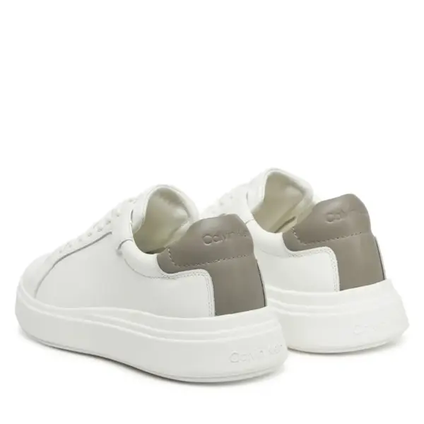 Calvin Klein - Ανδρικά Sneakers Low Top Lace Up Lth HM0HM01016-0LH Λευκό HM0HM01016-0LH