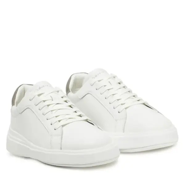 Calvin Klein - Ανδρικά Sneakers Low Top Lace Up Lth HM0HM01016-0LH Λευκό HM0HM01016-0LH