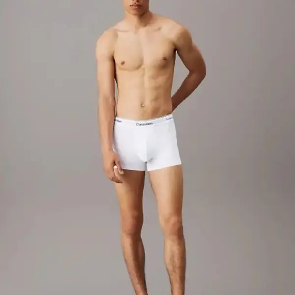 Calvin Klein - Ανδρικά Μποξεράκια 3Pack Icon Cotton Stretch LV00NB4392-100 Λευκό LV00NB4392-100