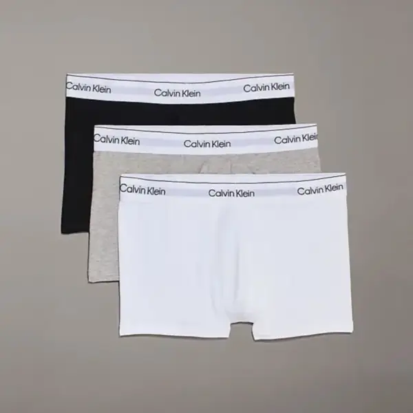 Calvin Klein - Ανδρικά Μποξεράκια 3Pack Icon Cotton Stretch LV00NB4392-MP1 Μαύρο/Λευκό/Γκρι