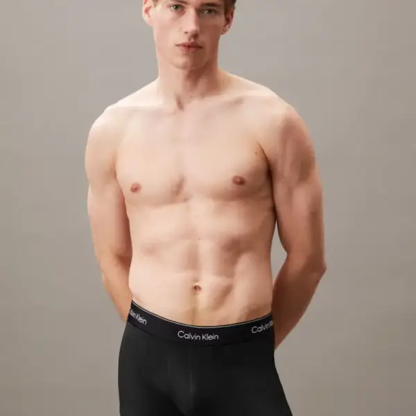 Calvin Klein - Ανδρικά Μποξεράκια 3Pack Icon Cotton Stretch LV00NB4392-TM6 Μαύρο