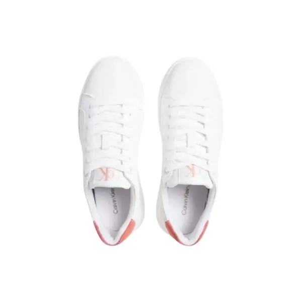 Calvin Klein- Γυναικεία Δερμάτινα Sneakers Chunky Cupsole Low Laceup Lth Ml YW0YW01670-0K6 Λευκό YW0YW01670-0K6