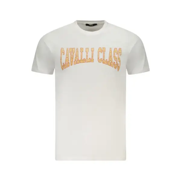 Cavalli Class - Ανδρική Μπλούζα T-Shirt Κοντομάνικη Short Sleeve TXT61AJD060-00533 Λευκό
