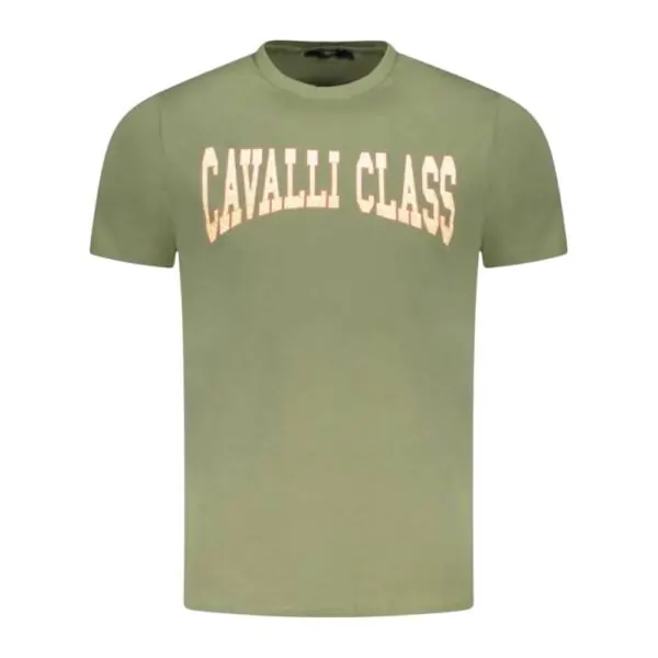 Cavalli Class - Ανδρική Μπλούζα T-Shirt Κοντομάνικη Short Sleeve TXT61AJD060-04050 Λαδί