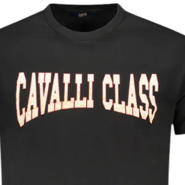 Cavalli Class - Ανδρική Μπλούζα T-Shirt Κοντομάνικη Short Sleeve TXT61AJD060-05051 Μαύρο TXT61AJD060-05051