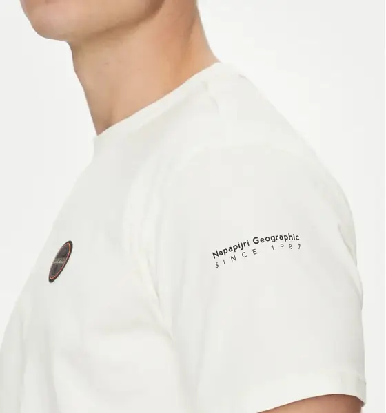 Napapijri - Ανδρικό T-shirt S-Badge Ss Regular Fit NP0A4I3N-206 Λευκό