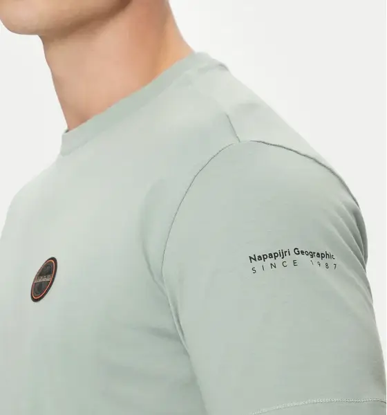 Napapijri - Ανδρικό T-shirt S-Badge Ss Regular Fit NP0A4I3N-G1X Πράσινο Ανοιχτό