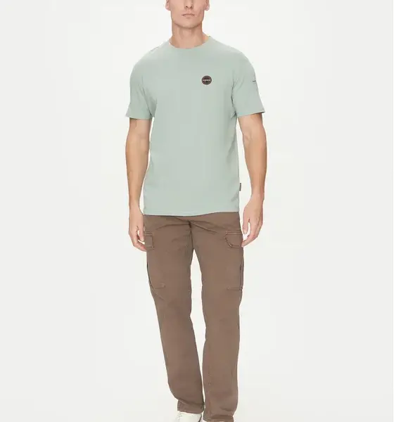 Napapijri - Ανδρικό T-shirt S-Badge Ss Regular Fit NP0A4I3N-G1X Πράσινο Ανοιχτό