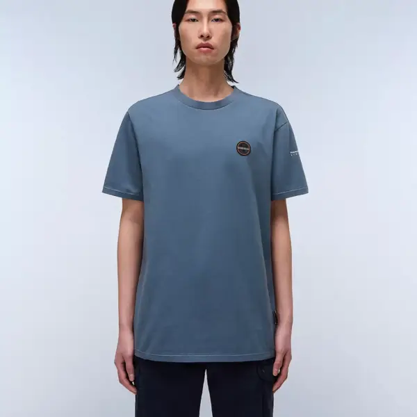 Napapijri - Ανδρικό T-shirt S-Badge Ss Regular Fit NP0A4I3N-G1Y Μπλε Ραφ
