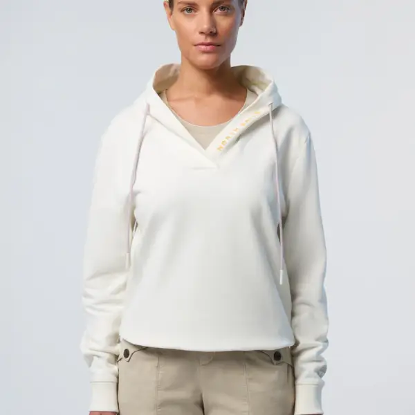 North Sails - Γυναικεία Μπλούζα φούτερ V-neck 091177-000-0105 Λευκό