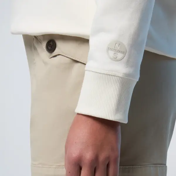 North Sails - Γυναικεία Μπλούζα φούτερ V-neck 091177-000-0105 Λευκό 091177-000-0105