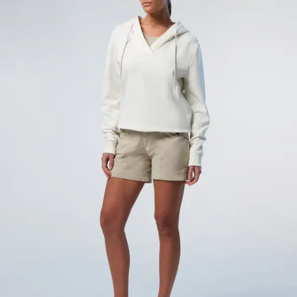 North Sails - Γυναικεία Μπλούζα φούτερ V-neck 091177-000-0105 Λευκό 091177-000-0105