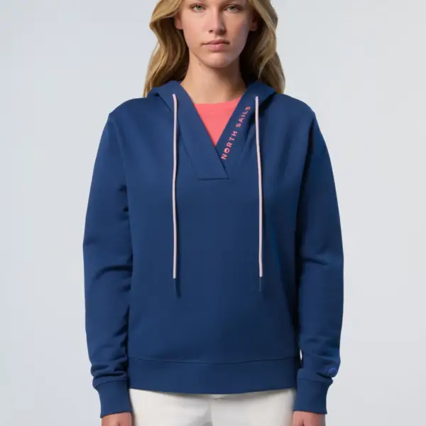 North Sails - Γυναικεία Μπλούζα φούτερ V-neck 091177-000-0787 Μπλε