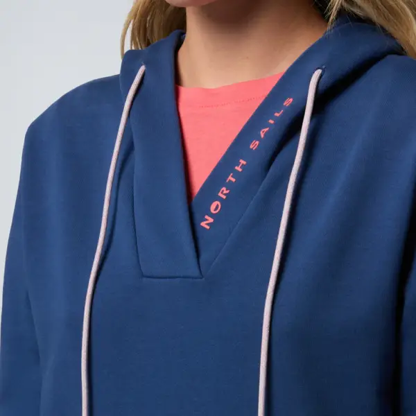 North Sails - Γυναικεία Μπλούζα φούτερ V-neck 091177-000-0787 Μπλε 091177-000-0787