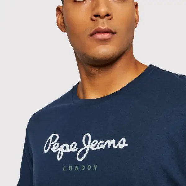 Pepe Jeans - Ανδρικό T-shirt Eggo Regular Fit PM508208-595 Μπλε Ναυτικό PM508208-595