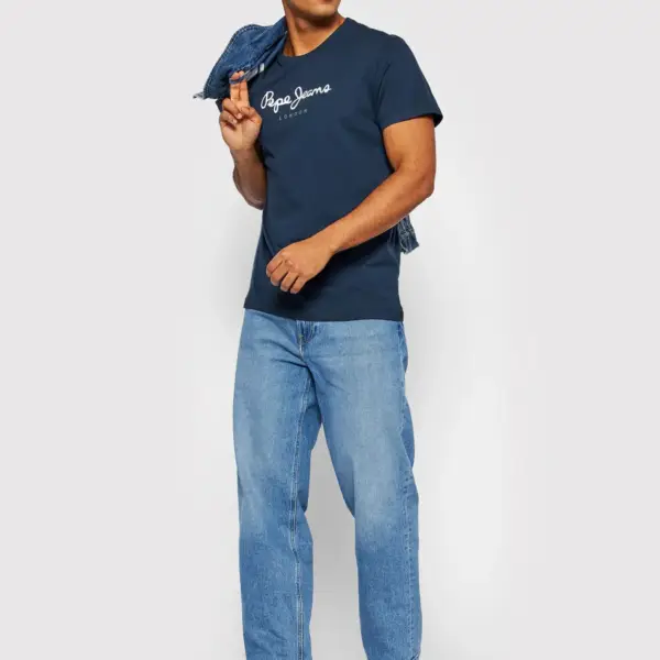 Pepe Jeans - Ανδρικό T-shirt Eggo Regular Fit PM508208-595 Μπλε Ναυτικό PM508208-595