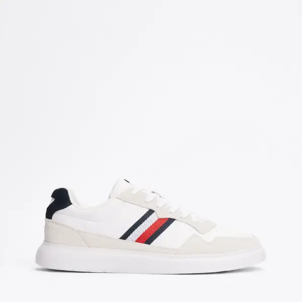 Tommy Hilfiger - Ανδρικά Sneakers Light Cupsole Lth Mix Stripes FM0FM04889-0K6 Λευκό