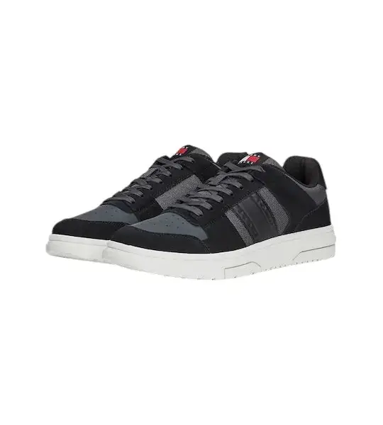 Tommy Hilfiger - Ανδρικά Sneakers The Brooklyn Mixed Texture Suede Trainers EM0EM01457-BDS Μαύρο EM0EM01457-BDS