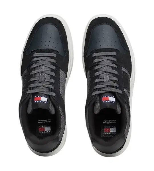 Tommy Hilfiger - Ανδρικά Sneakers The Brooklyn Mixed Texture Suede Trainers EM0EM01457-BDS Μαύρο EM0EM01457-BDS