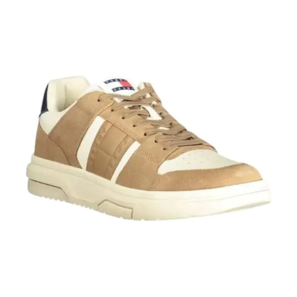 Tommy Hilfiger - Ανδρικά Sneakers The Brooklyn Mixed Texture Suede Trainers EM0EM01457-GWE Μπεζ EM0EM01457-GWE