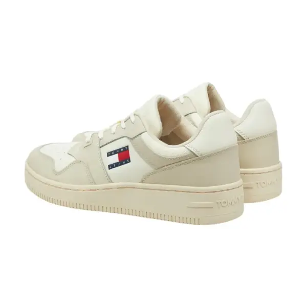 Tommy Hilfiger - Ανδρικά Δερμάτινα Sneakers Tjm Retro Basket Ess EM0EM01395-YBI Εκρού EM0EM01395-YBI