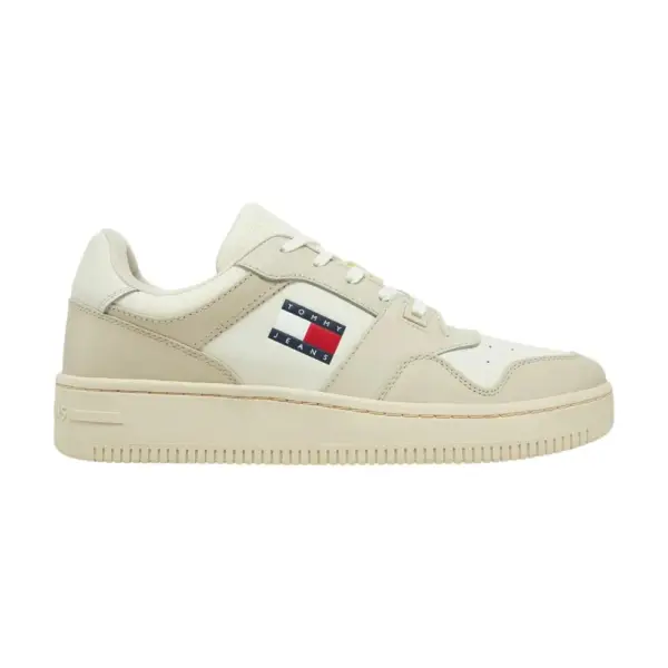 Tommy Hilfiger - Ανδρικά Δερμάτινα Sneakers Tjm Retro Basket Ess EM0EM01395-YBI Εκρού