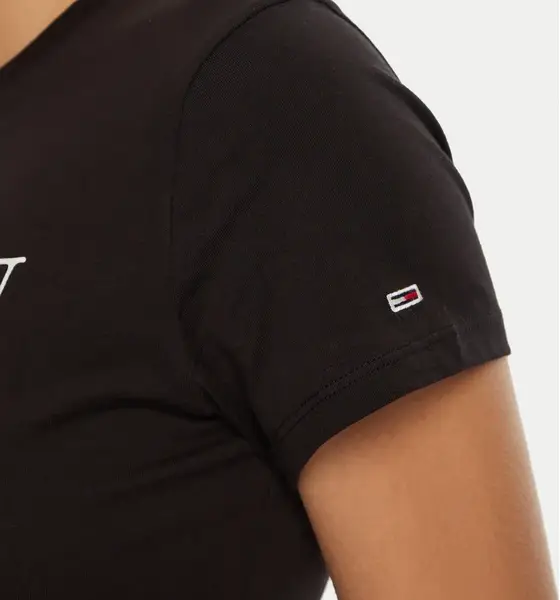 Tommy Hilfiger - Γυναικείο T-shirt Essential Slim Fit DW0DW19447-BDS Μαύρο DW0DW19447-BDS