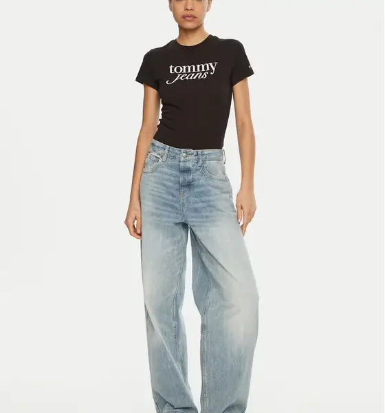 Tommy Hilfiger - Γυναικείο T-shirt Essential Slim Fit DW0DW19447-BDS Μαύρο DW0DW19447-BDS