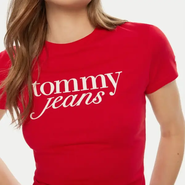 Tommy Hilfiger - Γυναικείο T-shirt Essential Slim Fit DW0DW19447-XME Κόκκινο DW0DW19447-XME