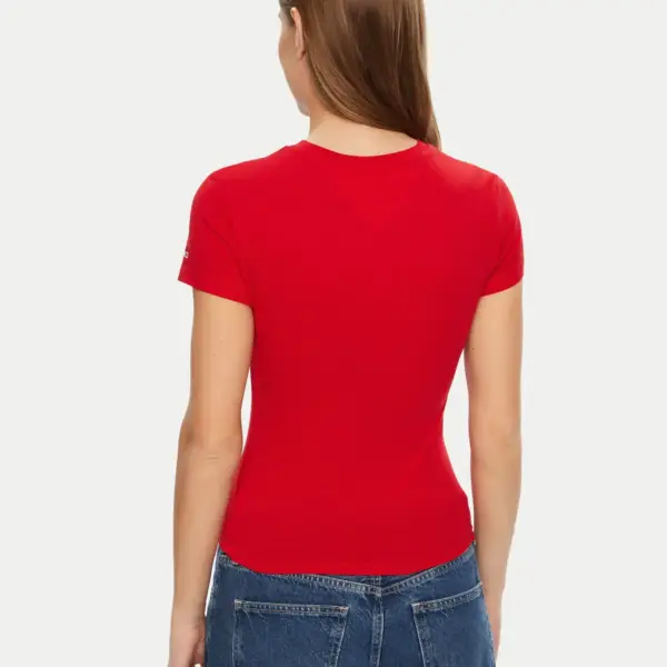 Tommy Hilfiger - Γυναικείο T-shirt Essential Slim Fit DW0DW19447-XME Κόκκινο DW0DW19447-XME