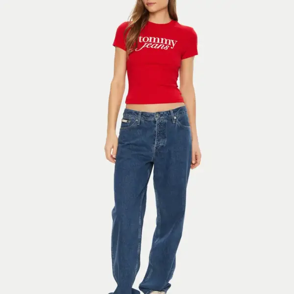 Tommy Hilfiger - Γυναικείο T-shirt Essential Slim Fit DW0DW19447-XME Κόκκινο DW0DW19447-XME