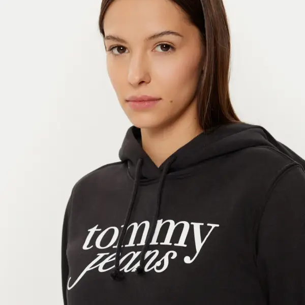 Tommy Hilfiger - Γυναικείο Φούτερ με Κουκούλα Tjw Reg Ess Regular Fit DW0DW20170-BDS Μαύρο DW0DW20170-BDS