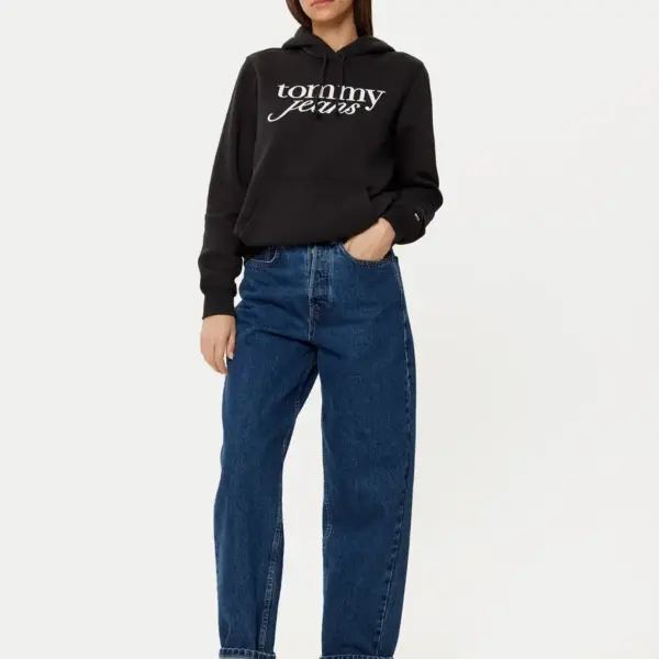 Tommy Hilfiger - Γυναικείο Φούτερ με Κουκούλα Tjw Reg Ess Regular Fit DW0DW20170-BDS Μαύρο DW0DW20170-BDS