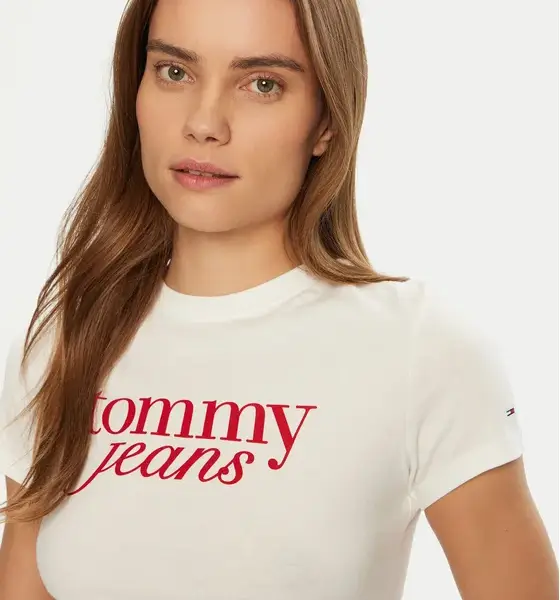 Tommy Hilfiger - Γυναικείο T-shirt Essential Slim Fit DW0DW19447-YBL Λευκό DW0DW19447-YBL