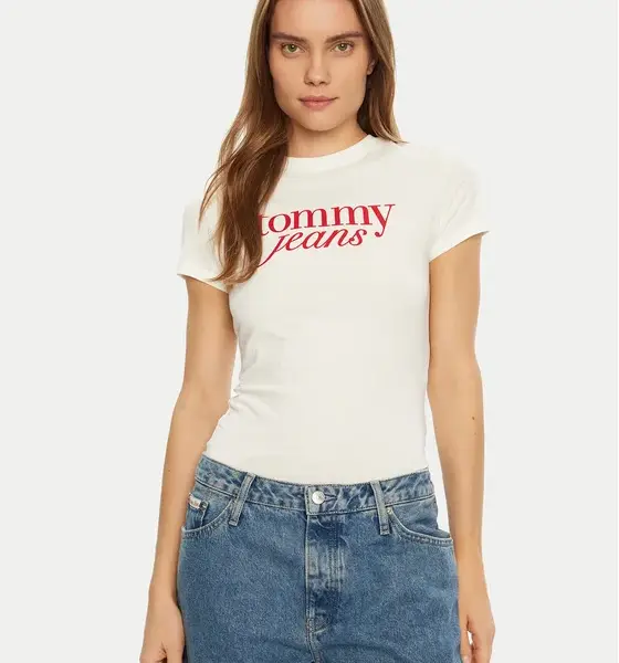 Tommy Hilfiger - Γυναικείο T-shirt Essential Slim Fit DW0DW19447-YBL Λευκό