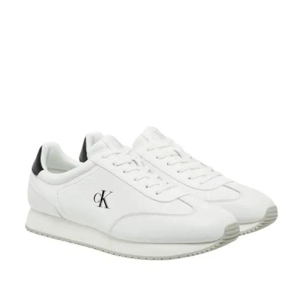 Calvin Klein - Ανδρικά Sneakers Runner Laceup Tc YM0YM01187-01W Λευκό YM0YM01187-01W