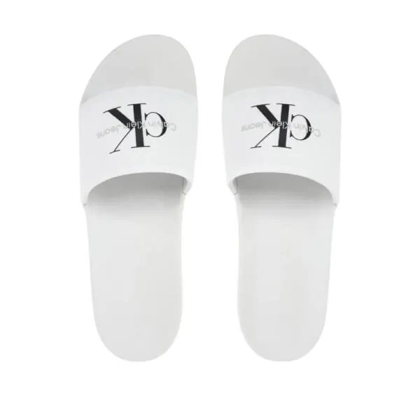 Calvin Klein - Ανδρικές Παντόφλες Slide Monogram Cv YM0YM01271-0K4 Λευκό YM0YM01271-0K4