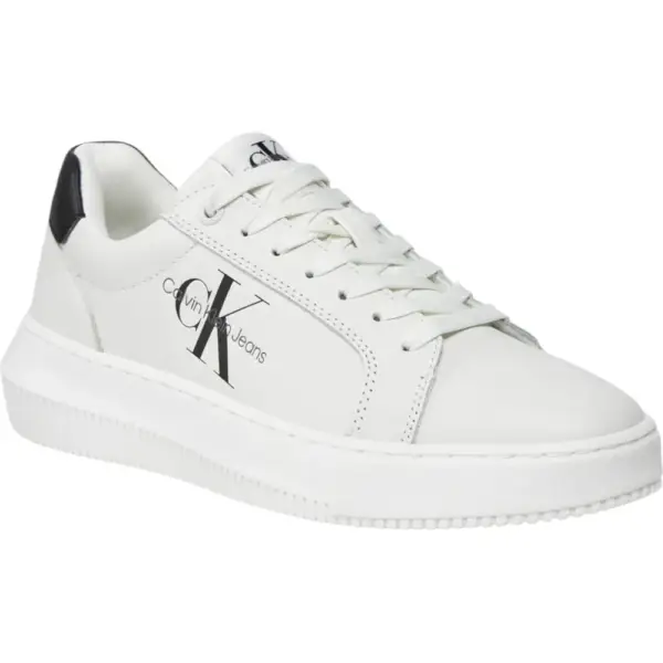 Calvin Klein- Γυναικεία Δερμάτινα Sneakers Chunky Cupsole Low Mg YW0YW01769-01W Λευκό YW0YW01769-01W