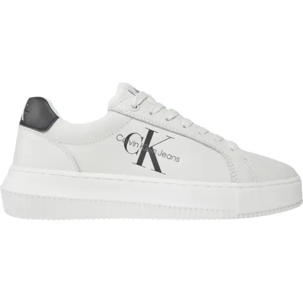 Calvin Klein- Γυναικεία Δερμάτινα Sneakers Chunky Cupsole Low Mg YW0YW01769-01W Λευκό