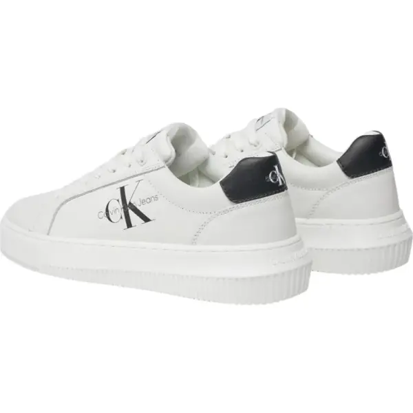 Calvin Klein- Γυναικεία Δερμάτινα Sneakers Chunky Cupsole Low Mg YW0YW01769-01W Λευκό YW0YW01769-01W