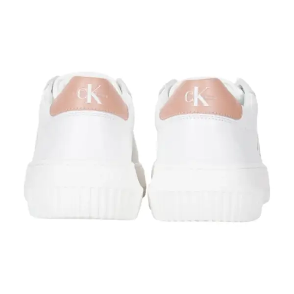Calvin Klein - Γυναικεία Δερμάτινα Sneakers Chunky Cupsole Mono Wn YW0YW00823-0K6 Λευκό YW0YW00823-0K6