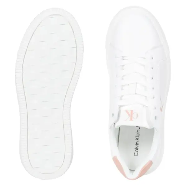 Calvin Klein - Γυναικεία Δερμάτινα Sneakers Chunky Cupsole Mono Wn YW0YW00823-0K6 Λευκό YW0YW00823-0K6