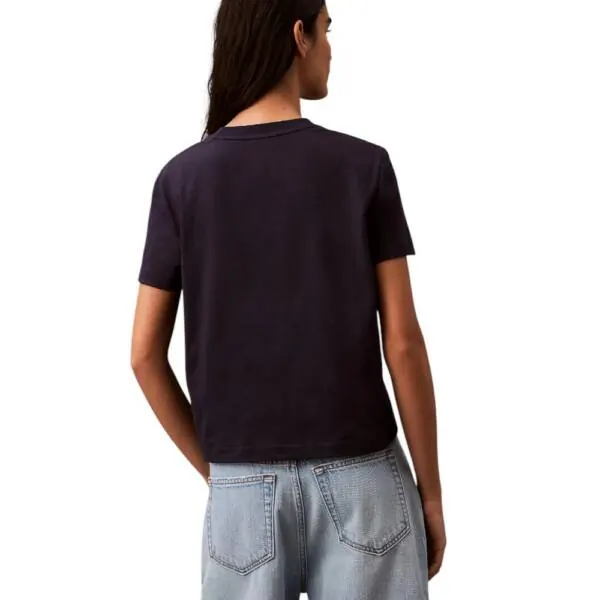 Calvin Klein - Γυναικείο T-Shirt SS Flocked Logo CN Tee Regular Fit LV047B851G-RNV Μπλε Σκούρο LV047B851G-RNV