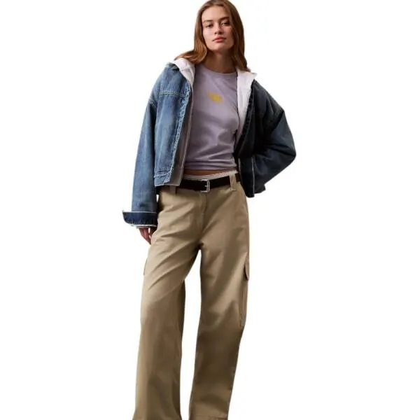 Calvin Klein - Γυναικείο T-Shirt SS Flocked Logo CN Tee Regular Fit LV047B851G-VVH Λεβάντα LV047B851G-VVH