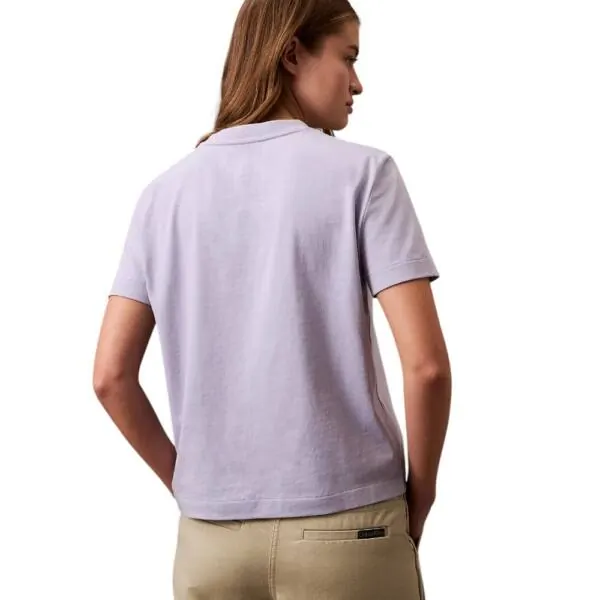 Calvin Klein - Γυναικείο T-Shirt SS Flocked Logo CN Tee Regular Fit LV047B851G-VVH Λεβάντα LV047B851G-VVH