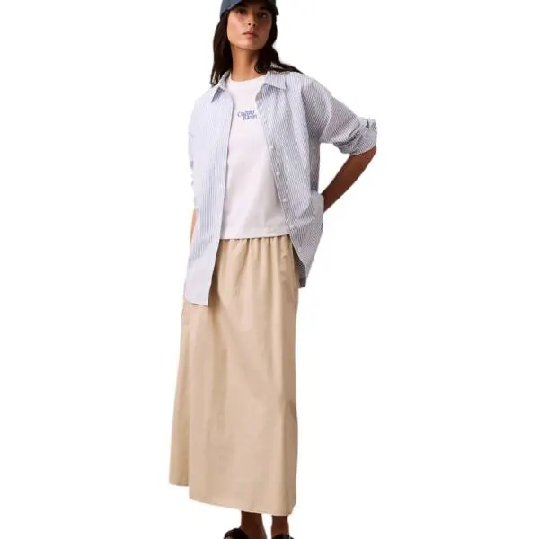 Calvin Klein - Γυναικείο T-Shirt SS Flocked Logo CN Tee Regular Fit LV047B851G-YAA Λευκό LV047B851G-YAA