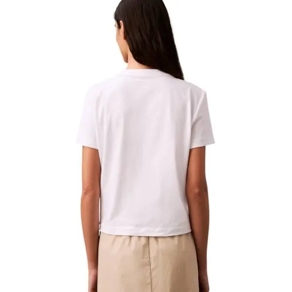Calvin Klein - Γυναικείο T-Shirt SS Flocked Logo CN Tee Regular Fit LV047B851G-YAA Λευκό LV047B851G-YAA