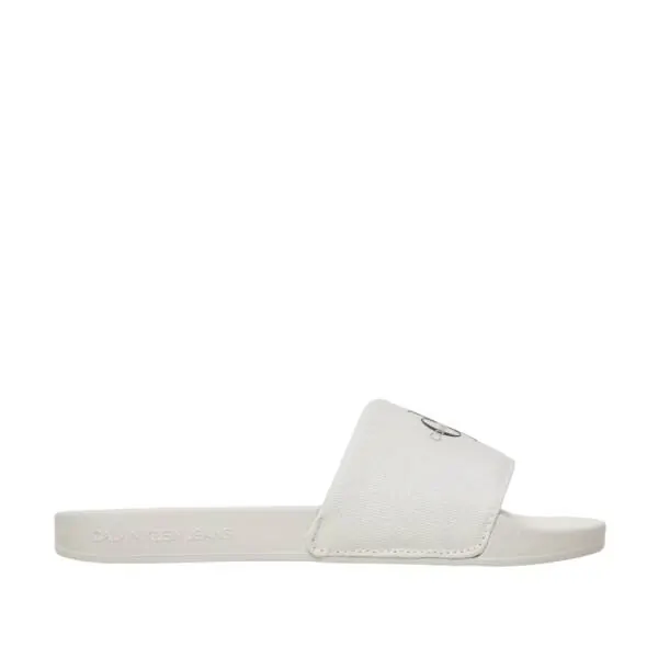 Calvin Klein – Γυναικείες Παντόφλες Slide Monogram Wn YW0YW01835-01W Λευκό